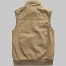 Johnny - Multi-Pocket Tactical Vest Khaki Back