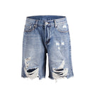 George - Distressed Ripped Denim Shorts Blue