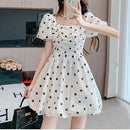 Aisha - Polka Dot Puff Sleeve Dress