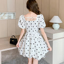 Aisha - Polka Dot Puff Sleeve Dress