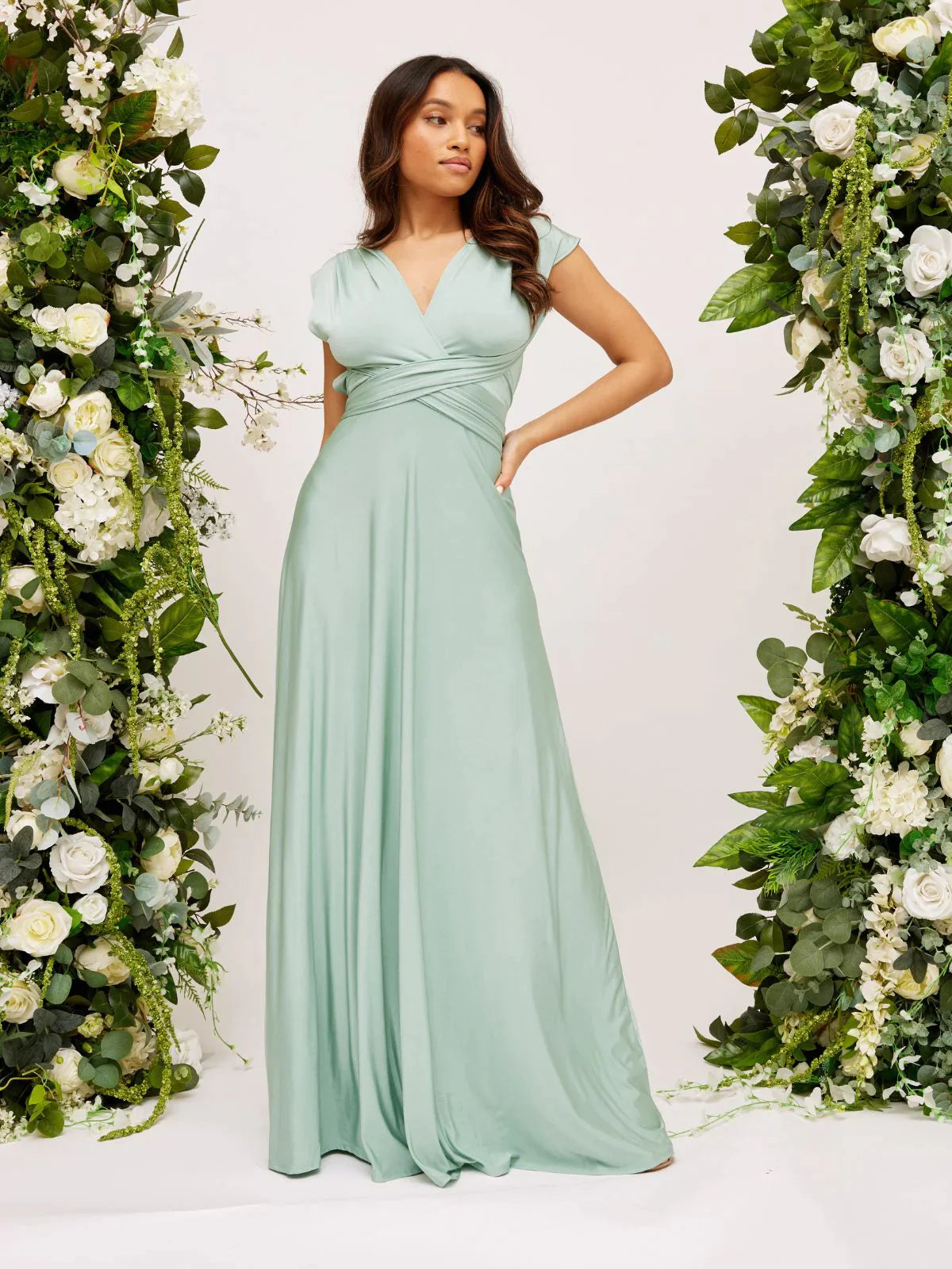 Angelica - One-Shoulder Maxi Dress Green