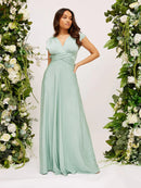 Angelica - One-Shoulder Maxi Dress Green