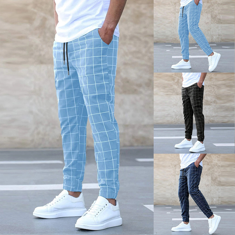 Alex - Grid Check Jogger Pants Colors