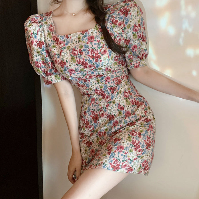 Aurora - Floral Cutout Mini Dress