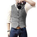 RefineStyle -  Men's Waistcoat Jacket Gray