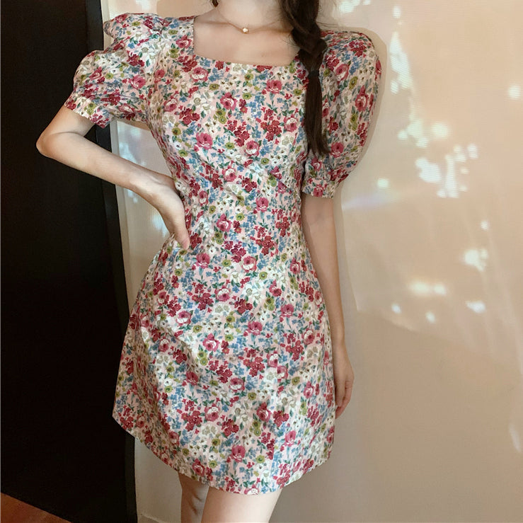 Aurora - Floral Cutout Mini Dress