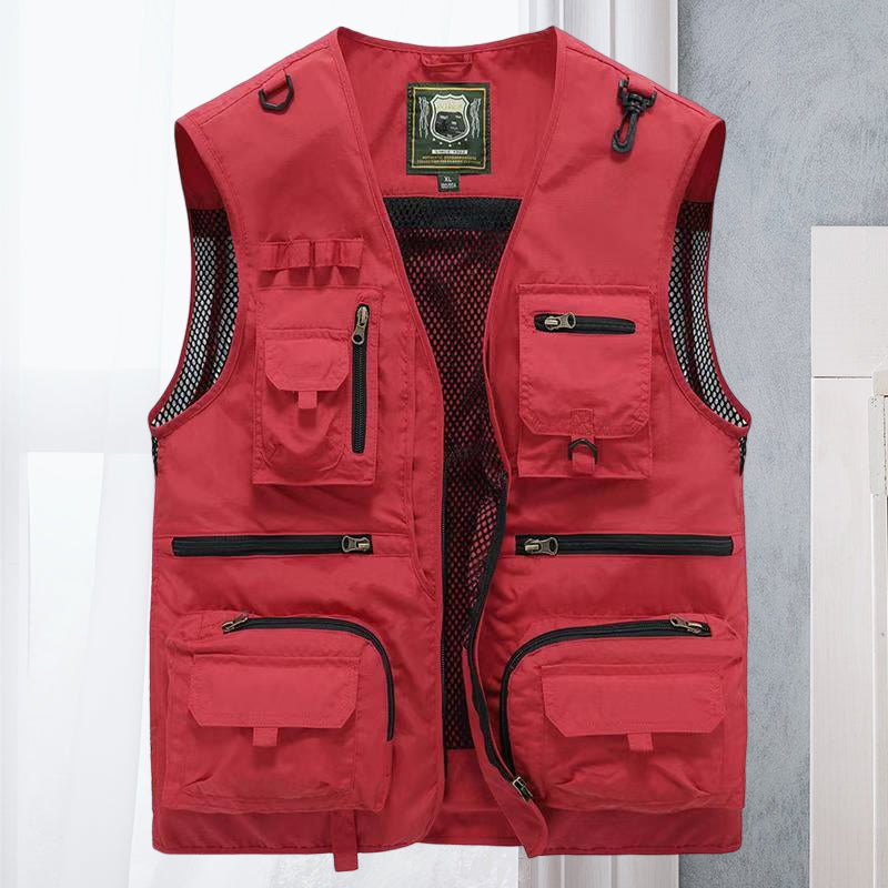 James - Multi-Pocket Tactical Vest Red