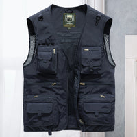 James - Multi-Pocket Tactical Vest Dark Blue