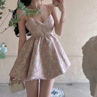 Aisha - Floral Jacquard Mini Dress