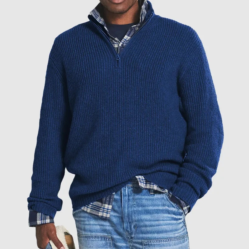 Sterling | Men's Elegant Sweater Jacket Dark Blue