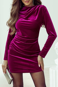 Aria - Ruched Velvet Bodycon Dress