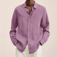 Fred - Linen Button-Up Shirt Pink