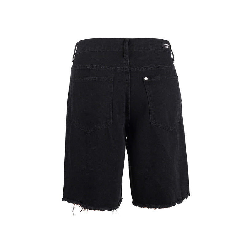 George - Distressed Ripped Denim Shorts Black Back