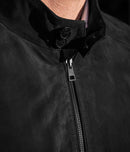 John - Casual Suede Bomber Jacket Black