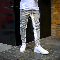 Andrei - Striped Slim Track Pants Gray