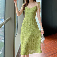 Audrey - Green Floral Midi Dress