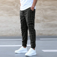 Alex - Grid Check Jogger Pants Black