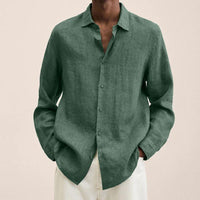 Fred - Linen Button-Up Shirt Green