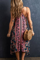 Alira - Floral Hem Boho Midi Dress