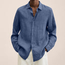 Fred - Linen Button-Up Shirt Blue