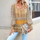 Angela - Boho Tassel Summer Blouse Yellow