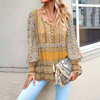 Angela - Boho Tassel Summer Blouse Yellow