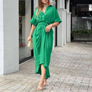 Ann - Button-Down Belted Maxi Dress Green