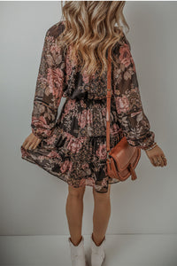 Addison - Sheer Floral Mini Dress