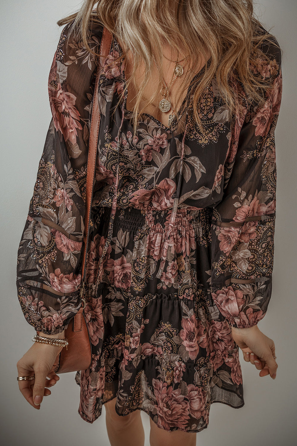 Addison - Sheer Floral Mini Dress