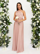 Angelica - One-Shoulder Maxi Dress Pink