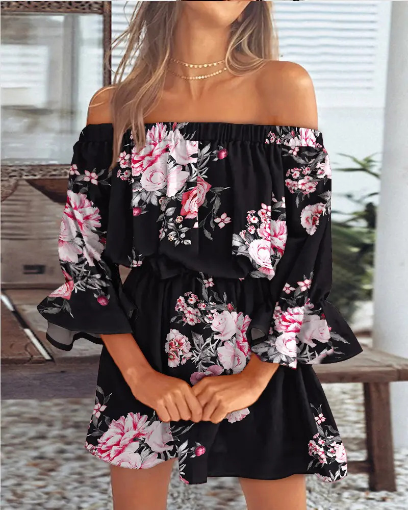 Angel - Off-Shoulder Floral Mini Dress