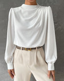 Alice - High Neck White Blouse