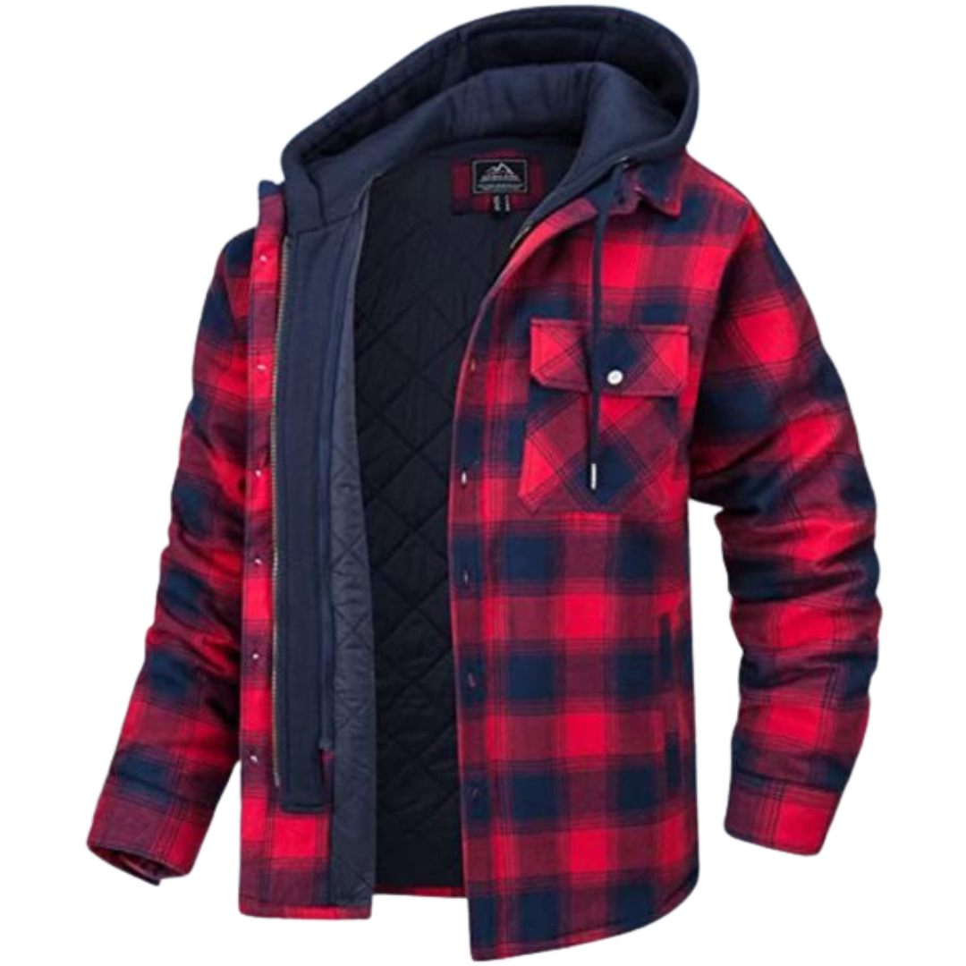 Warrior - Men's Winter Hooded Jacket Red