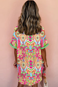 Andrea - Tribal Print Boho Shirt Dress