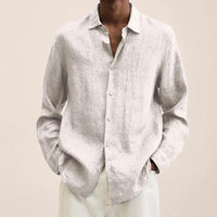 Fred - Linen Button-Up Shirt White