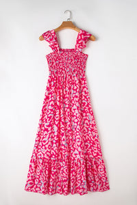 Amelia - Pink Leopard Maxi Dress Back