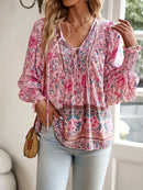 Andrea - Floral Long Sleeve Blouse Pink