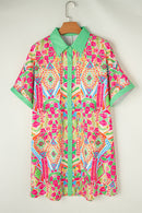 Andrea - Tribal Print Boho Shirt Dress