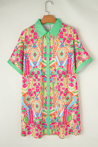 Andrea - Tribal Print Boho Shirt Dress