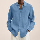 Fred - Linen Button-Up Shirt Light Blue