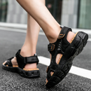 Adam - Faux Leather Outdoor Sandals  Black