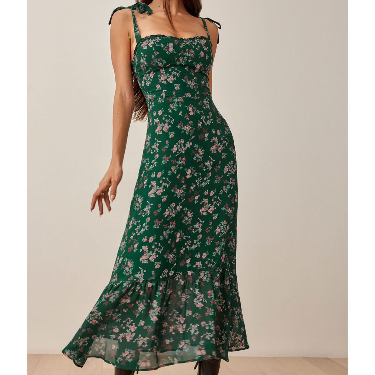 Alex - Floral Cotton Midi Dress