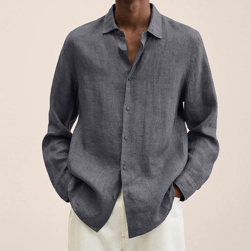 Fred - Linen Button-Up Shirt Gray