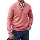 Luxura | Cashmere Zip Men's Sweater Pink