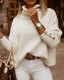 Aleah - Winter Knitted Turtleneck Sweater White