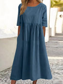 Aira - Loose-Fit Maxi Dress Navy Blue