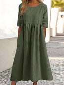 Aira - Loose-Fit Maxi Dress Army Green
