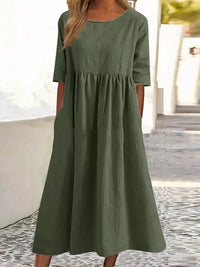 Aira - Loose-Fit Maxi Dress Army Green
