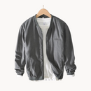 Ali - Breathable Linen Bomber Jacket Gray