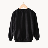 Ali - Breathable Linen Bomber Jacket Black Back